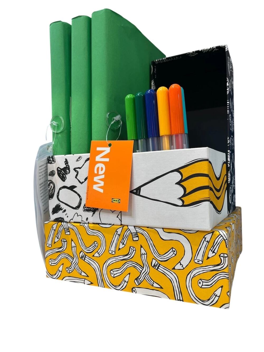 IKEA LYSMASK Box Set of 4 Patterned Multicolor Kids Storage-NEW